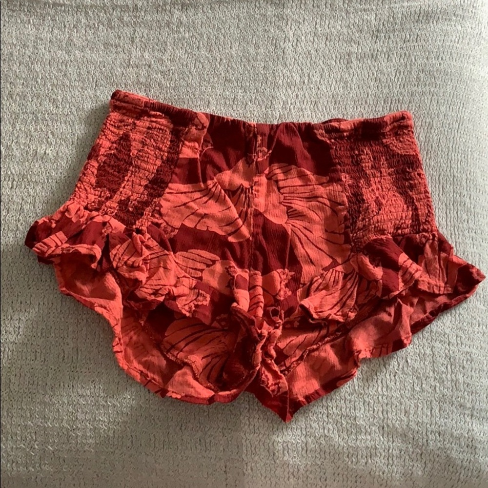 Free People Merpati Floral Ruffle Shorts